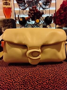 Coach Cream Leather Pillow Shoulder Bag